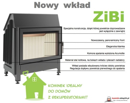 Kominek NOWOCZESNY zamknięta komora spalania 4,5 - 14 kw ( MONTAŻ