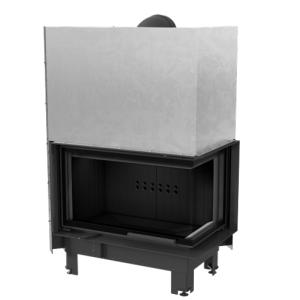 wkład kominkowy MBO 15 prawy BS gilotyna czarny szamot z acumotte + dolot moc 7-19 kw