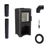 zestaw koza piec wolnostojący K5 S z wnęką na drewno + akcesoria