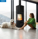 zestaw koza piec wolnosotojący TORA 8 kW narożny wysoki 150 cm 