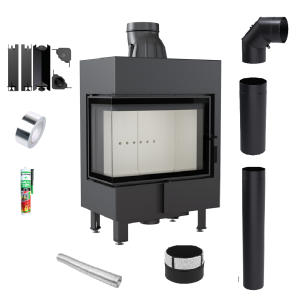 Zestaw Wkład kominkowy Lucy 12 Lewy Slim + akcesoria