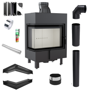 Zestaw Wkład kominkowy Lucy 12 Lewy Slim + akcesoria