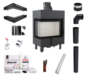 Zestaw Wkład kominkowy Lucy 12 Lewy Slim + akcesoria