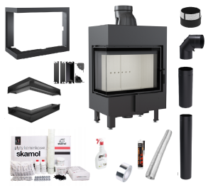 Zestaw Wkład kominkowy Lucy 12 Lewy Slim + akcesoria