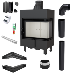 Zestaw Wkład kominkowy Lucy 12 Prawy BS + akcesoria