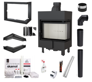 Zestaw Wkład kominkowy Lucy 12 Prawy BS + akcesoria