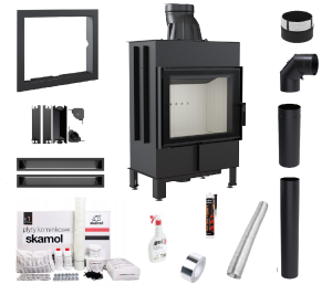 Zestaw Wkład kominkowy Lucy 12 Slim + akcesoria
