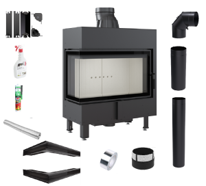 Zestaw Wkład kominkowy Lucy 14 Lewy BS Slim + akcesoria