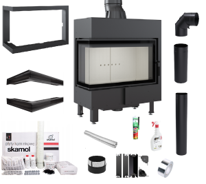 Zestaw Wkład kominkowy Lucy 14 Lewy BS + akcesoria