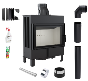 Zestaw Wkład kominkowy Lucy 14 Slim + akcesoria