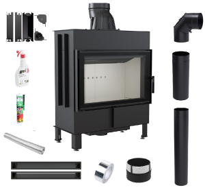 Zestaw Wkład kominkowy Lucy 14 Slim + akcesoria