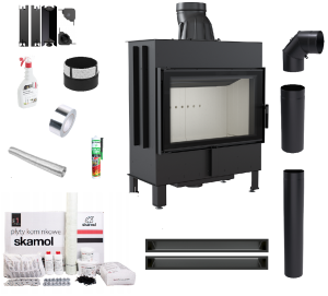 Zestaw Wkład kominkowy Lucy 14 Slim + akcesoria