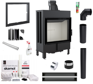 Zestaw Wkład kominkowy Lucy 15 + akcesoria