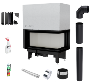 Zestaw Wkład kominkowy Nadia 14 Prawy Gilotyna + akcesoria