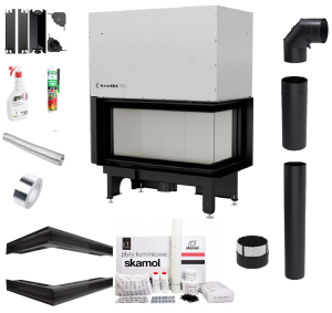 Zestaw Wkład kominkowy Nadia 14 Prawy Gilotyna + akcesoria