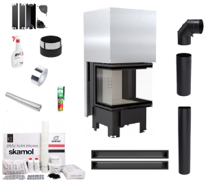 Zestaw Wkład kominkowy NBC 8 500/2x500 Gilotyna + akcesoria