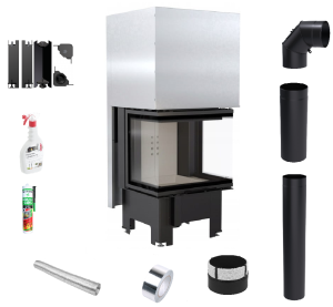 Zestaw Wkład kominkowy NBC 9 600/2x400 Gilotyna + akcesoria