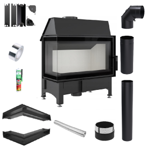 Zestaw Wkład kominkowy Zibi 12 Lewy DECO + akcesoria