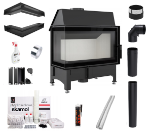 Zestaw Wkład kominkowy Zibi 12 Lewy DECO + akcesoria