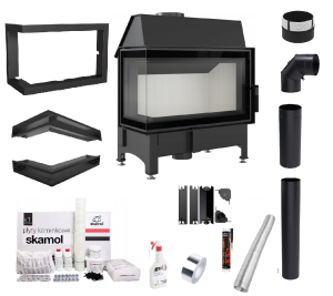 Zestaw Wkład kominkowy Zibi 12 Lewy DECO + akcesoria
