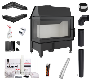 Zestaw Wkład kominkowy Zibi 12 Lewy + akcesoria