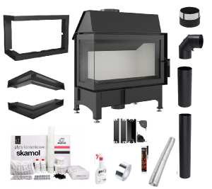 Zestaw Wkład kominkowy Zibi 12 Lewy + akcesoria