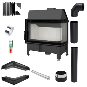 Zestaw Wkład kominkowy Zibi 12 Prawy DECO + akcesoria