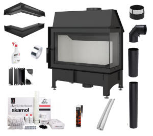 Zestaw Wkład kominkowy Zibi 12 Prawy + akcesoria