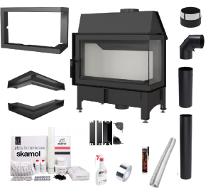 Zestaw Wkład kominkowy Zibi 12 Prawy + akcesoria
