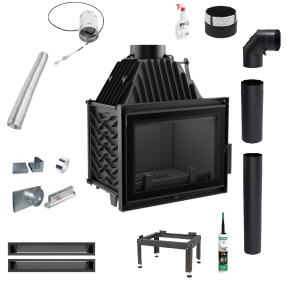 Zestaw Wkład kominkowy Zuzia 16 DECO + akcesoria