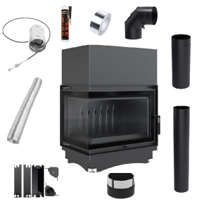 Zestaw Wkład kominkowy Zuzia ECO 12 Lewy BS DECO + akcesoria