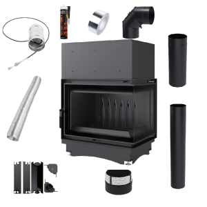 Zestaw Wkład kominkowy Zuzia ECO 12 Prawy BS DECO + akcesoria