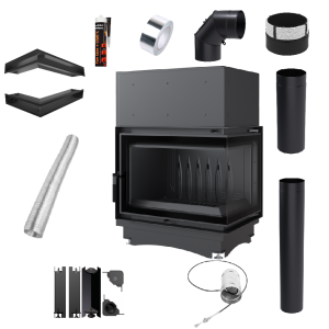 Zestaw Wkład kominkowy Zuzia ECO 12 Prawy BS DECO + akcesoria