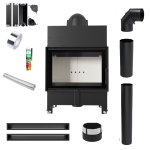 ZESTAW Wkład kominkowy FLOKI S 8 kW fi 160 + akcesoria i lufty