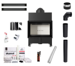 ZESTAW Wkład kominkowy FLOKI S 8 kW fi 160 + akcesoria, lufty i płyty