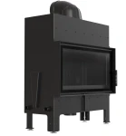Kominek powietrzny stalowy FLOKI L 12 kW FI 200 czarne wyłożenie