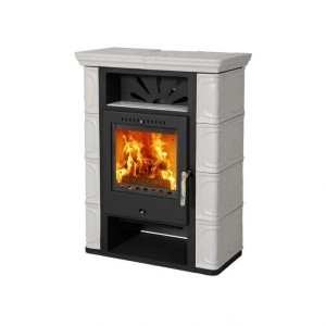 Piec wolnostojący Thorma Borgholm Top – kafel kość słoniowa 7kW