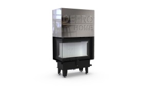 wkład kominkowy Defro Impuls SM BL G lewy BLACKLINE 9,4kW czarne wyłożenie