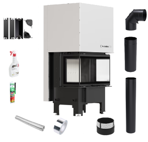 Zestaw wkład kominkowy KRATKI REGNOR 680/280 3-szybowy gilotyna + akcesoria