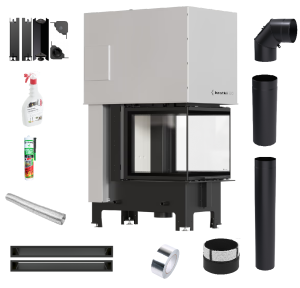 Zestaw wkład kominkowy KRATKI REGNOR 500/500 3-szybowy gilotyna + akcesoria 2