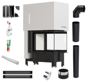 Zestaw wkład kominkowy KRATKI REGNOR 500/700 3-szybowy gilotyna + akcesoria 2