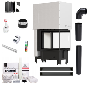 Zestaw wkład kominkowy KRATKI REGNOR 500/700 3-szybowy gilotyna + akcesoria 3