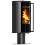 Piec wolnosotojący koza ERIK Ø 150 5,5 kW Noga OBROTOWY czarne wyłożenie termotec