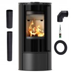 Zestaw piec wolnosotojący koza ERIK Ø 150 5,5 kW + akcesoria