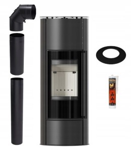 Zestaw piec wolnostojący koza ERIK Wysoki Ø 150 5,5 kW + akcesoria