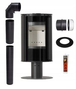 Zestaw piec wolnostojący koza ERIK Ø 150 5,5 kW Noga + akcesoria 2