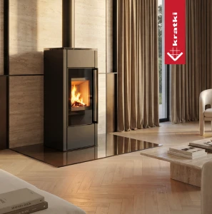 Piec wolnostojący Hati Aqua z płaszczem wodnym 10kW Kratki 