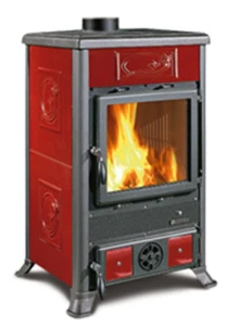 La Nordica ROSSELLA R1.16 piec wolnostojący koza 9 kW - bordowy kafel - Liberty Bordeaux