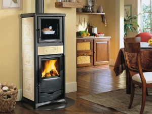 La Nordica ROSSELLA PLUS FORNO.165 CERAMICA 9,4 kW piec wolnostojący z piekarnikiem- kremowy kafel - Liberty Panna