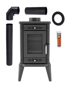 Piec żeliwny koza KRATKI K10 10 kW fi 130 zestaw 1